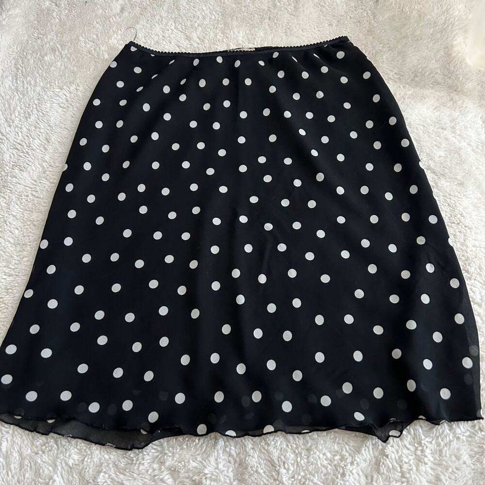 VTG Apostrophe Sz XL Polka Dot Sheer Overlay Skirt Whimisogth Fairycore Grunge
